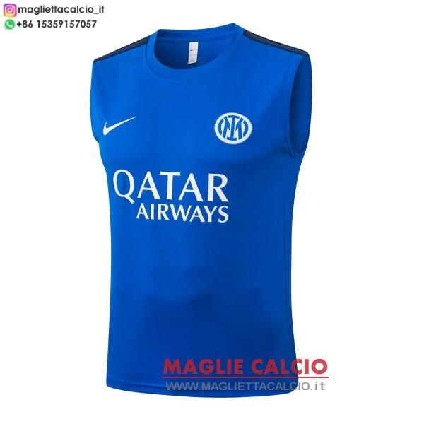 nuova formazione senza maniche divisione maglietta inter milan 2026-2027 blu bianco