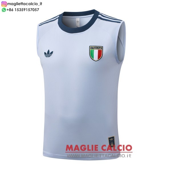 nuova formazione senza maniche divisione maglietta italia 2026 blu luce