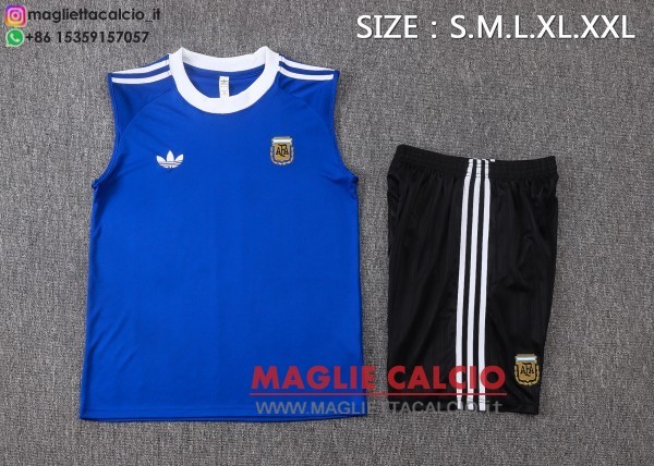 nuova formazione senza maniche divisione maglietta set completo argentina 2026 blu bianco nero