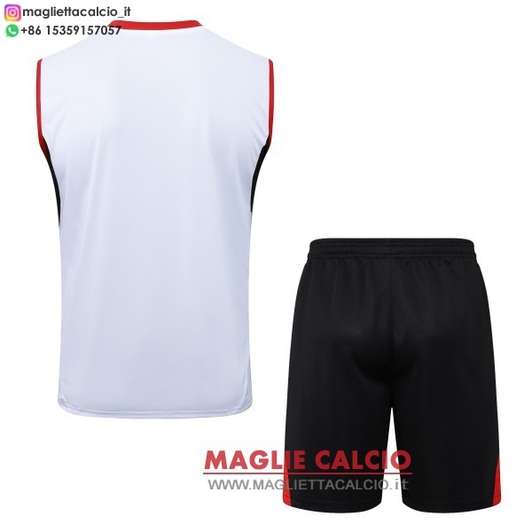 nuova formazione senza maniche divisione maglietta set completo arsenal 2025-2026 bianco rosso nero