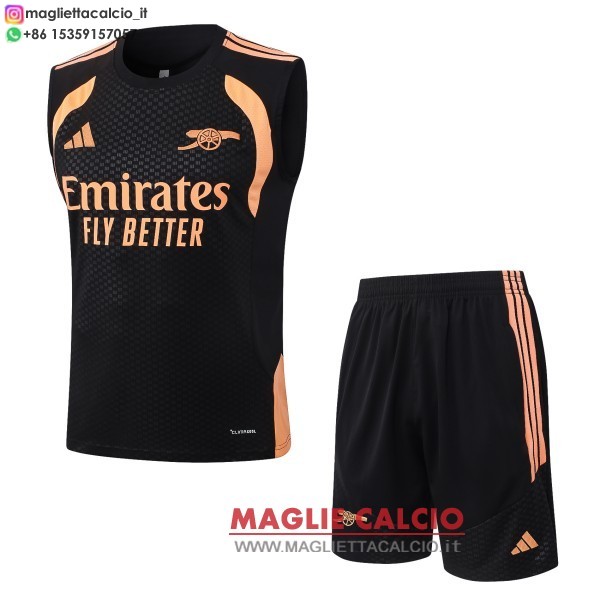 nuova formazione senza maniche divisione maglietta set completo arsenal 2026-2027 nero arancione