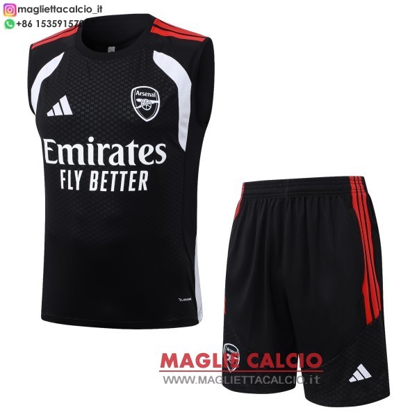 nuova formazione senza maniche divisione maglietta set completo arsenal 2026-2027 nero bianco rosso