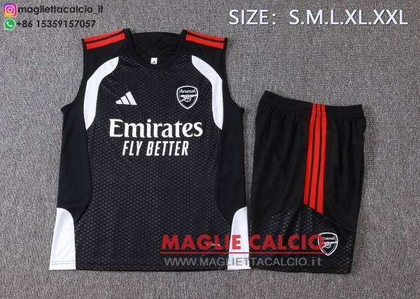 nuova formazione senza maniche divisione maglietta set completo arsenal 2026-2027 nero bianco rosso