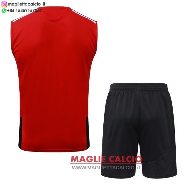 nuova formazione senza maniche divisione maglietta set completo arsenal 2026-2027 rosso bianco nero