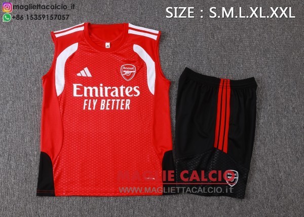 nuova formazione senza maniche divisione maglietta set completo arsenal 2026-2027 rosso bianco nero