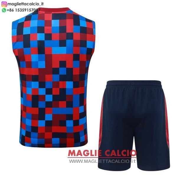 nuova formazione senza maniche divisione maglietta set completo barcelona 2026-2027 blu rosso giallo