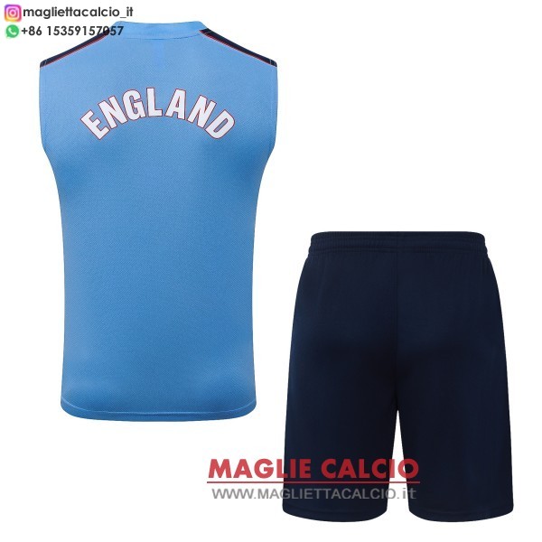 nuova formazione senza maniche divisione maglietta set completo inghilterra 2026 blu luce