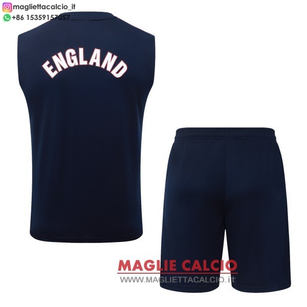 nuova formazione senza maniche divisione maglietta set completo inghilterra 2026 blu navy