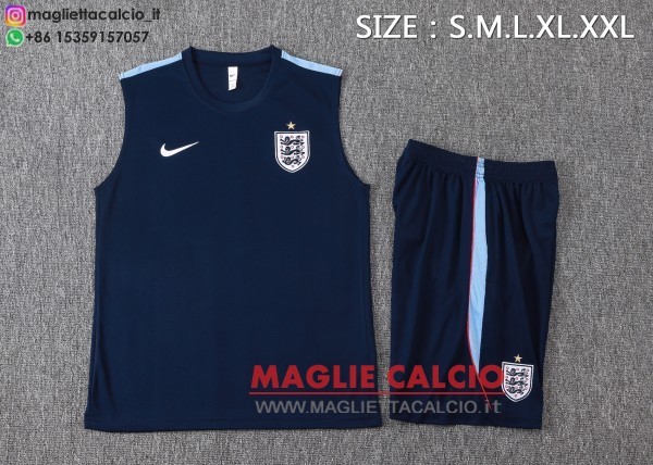 nuova formazione senza maniche divisione maglietta set completo inghilterra 2026 blu navy