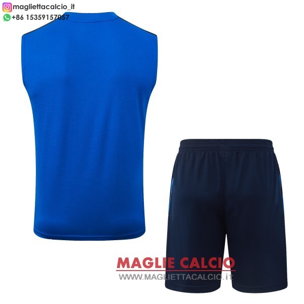 nuova formazione senza maniche divisione maglietta set completo inter milan 2026-2027 blu bianco