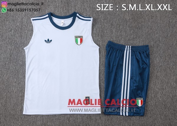 nuova formazione senza maniche divisione maglietta set completo italia 2026 blu luce