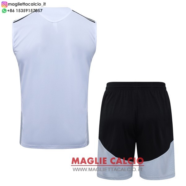 nuova formazione senza maniche divisione maglietta set completo real madrid 2026-2027 bianco nero