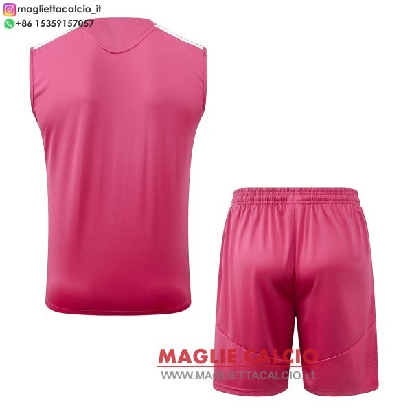 nuova formazione senza maniche divisione maglietta set completo real madrid 2026-2027 rosa bianco
