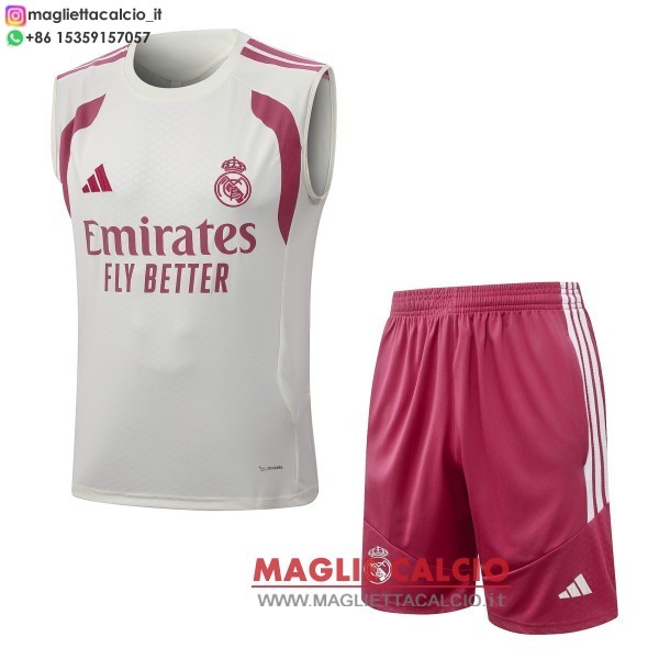 nuova formazione senza maniche divisione maglietta set completo real madrid 2026-2027 rosa giallo
