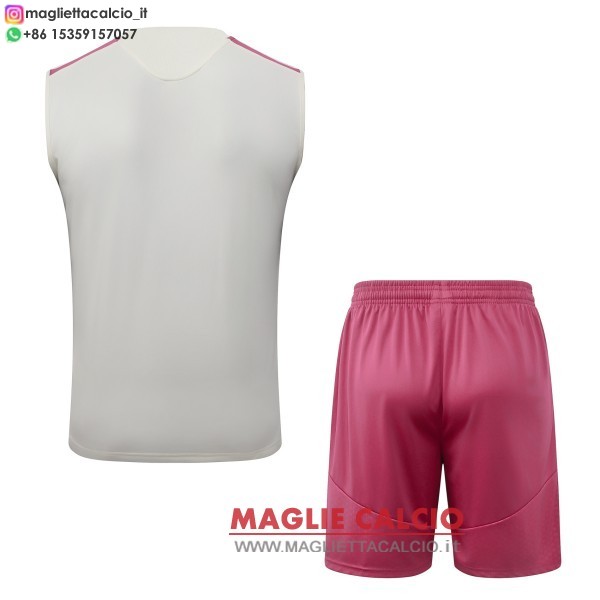 nuova formazione senza maniche divisione maglietta set completo real madrid 2026-2027 rosa giallo
