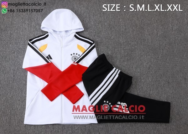 nuova germania insieme completo bianco giallo nero bambino giacca felpa cappuccio 2026