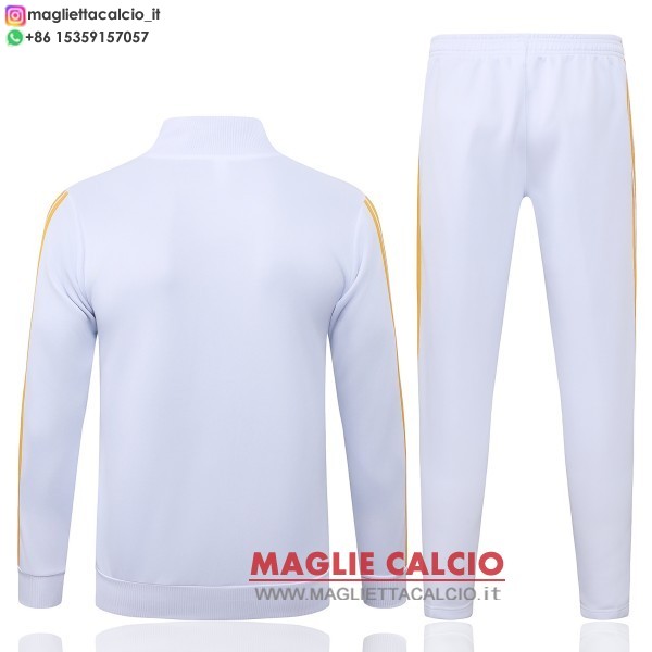 nuova real madrid insieme completo bianco blu giallo giacca lunga zip 2026-2027