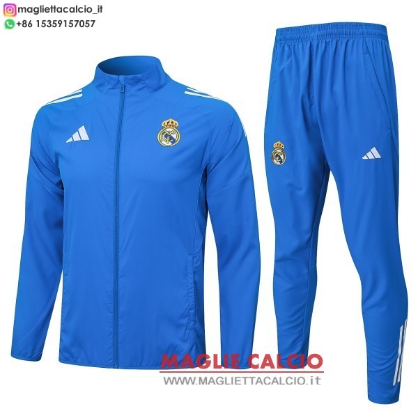nuova real madrid insieme completo blu giacca a vento 2025-2026