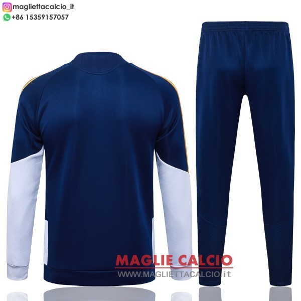 nuova real madrid insieme completo blu navy bianco giacca lunga zip 2026-2027