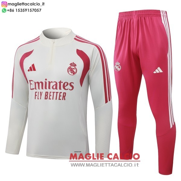nuova real madrid insieme completo giallo rosa bianco felpa da allenamento 2026-2027