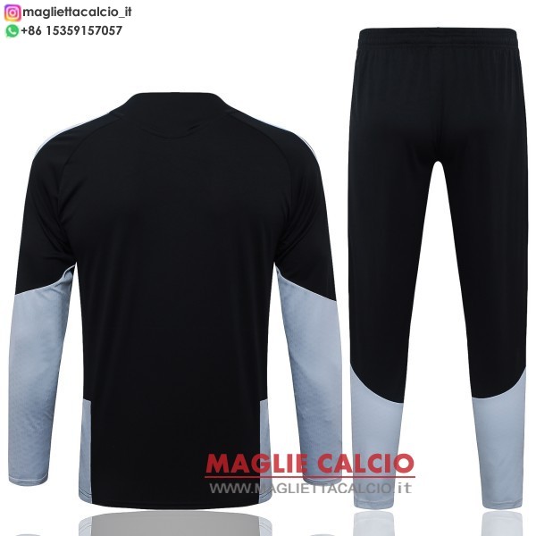 nuova real madrid insieme completo nero bianco grigio bambino felpa da allenamento 2026-2027