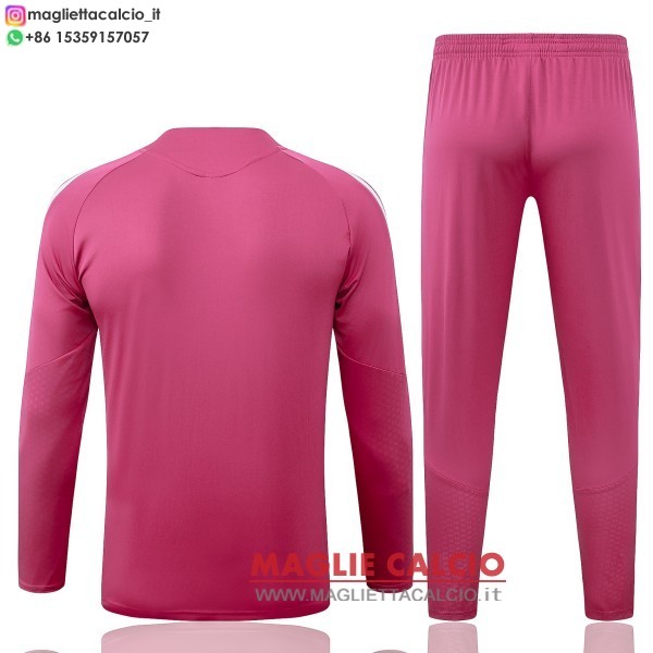 nuova real madrid insieme completo rosa bianco bambino felpa da allenamento 2026-2027