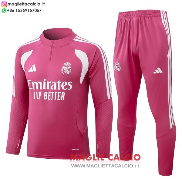 nuova real madrid insieme completo rosa bianco felpa da allenamento 2026-2027