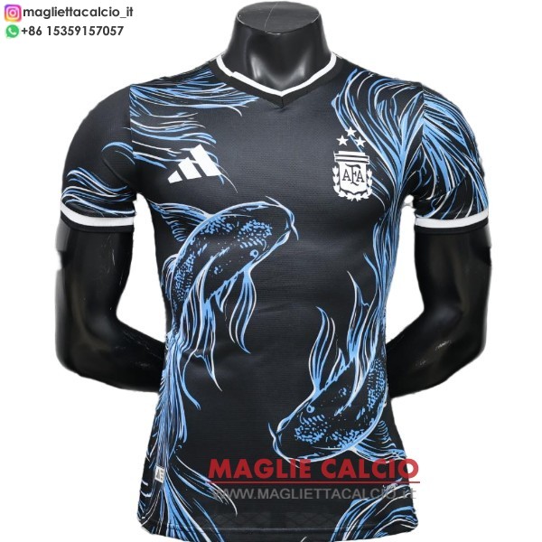 nuova speciale giocatori maglietta argentina 2026 nero blu