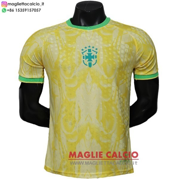 nuova speciale giocatori maglietta brasile 2026 giallo i verde