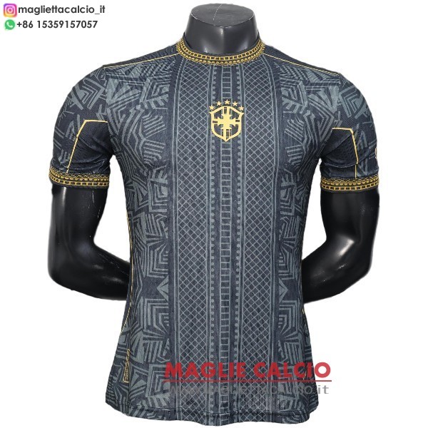 nuova speciale giocatori maglietta brasile 2026 nero giallo