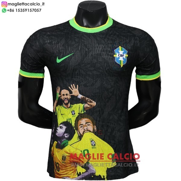 nuova speciale giocatori maglietta brasile 2026 nero giallo verde