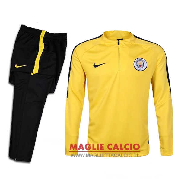 nuova manchester city insieme completo giallo giacca 2017-2018