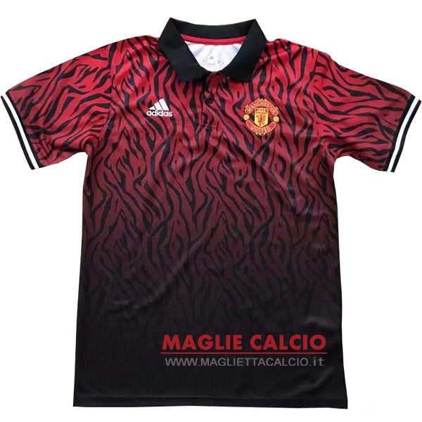 manchester united nero rosso magliette polo nuova 2017-2018