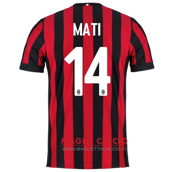 nuova maglietta ac milan 2017-2018 mati 14 prima