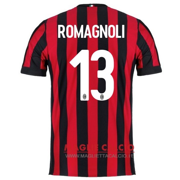 nuova maglietta ac milan 2017-2018 romagnoli 13 prima