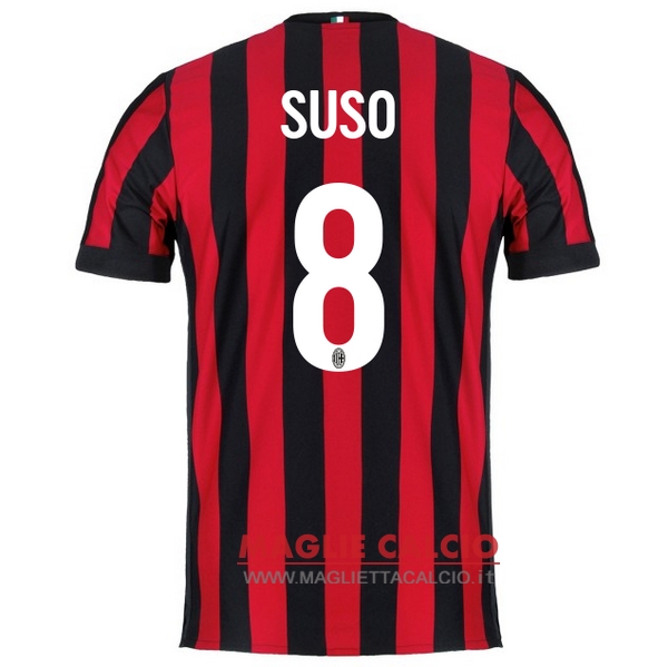 nuova maglietta ac milan 2017-2018 suso 8 prima