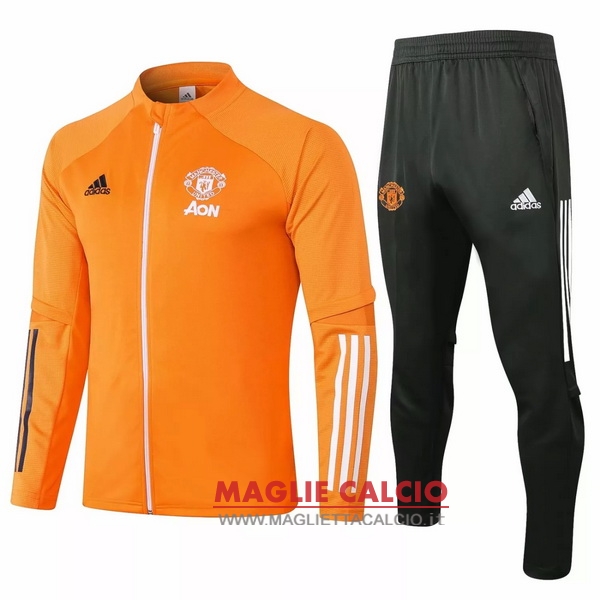 nuova manchester united insieme completo arancione giacca 2020-2021