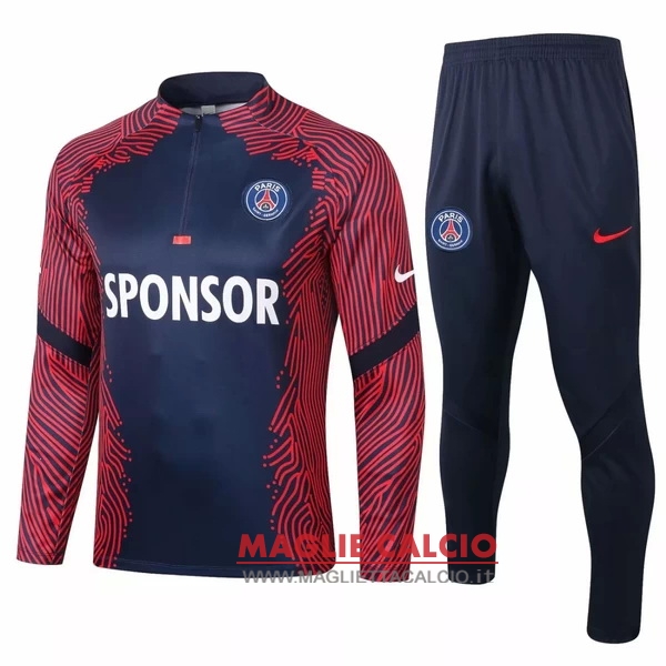 nuova paris saint germain insieme completo rosso blu navy giacca 2020-2021