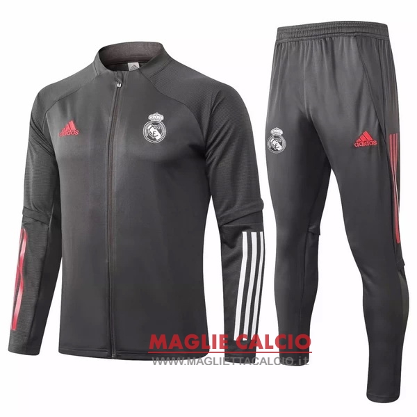 nuova real madrid insieme completo grigio navy giacca 2020-2021