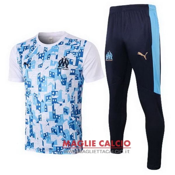 nuova formazione set completo divisione magliette marseille 2020-2021 blu bianco