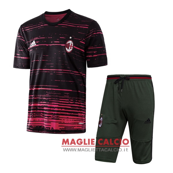 nuova formazione set completo divisione magliette ac milan 2017-2018 nero rosa