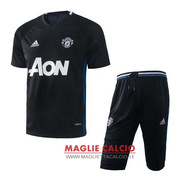 nuova formazione set completo divisione magliette manchester united 2017-2018 nero