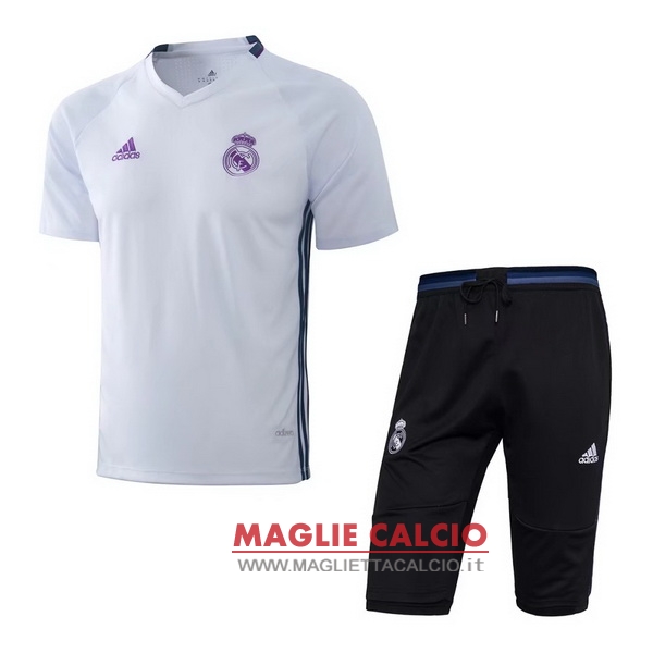 nuova formazione set completo divisione magliette real madrid 2017-2018 bianco