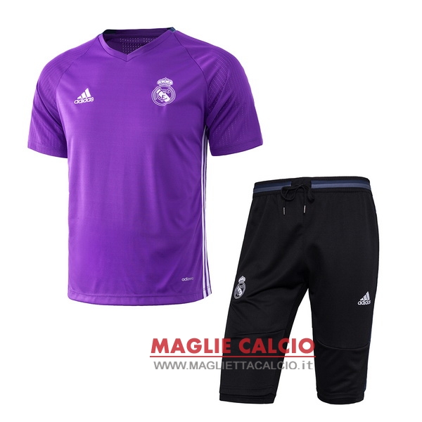 nuova formazione set completo divisione magliette real madrid 2017-2018 porpora