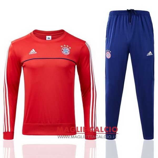 nuova bayern monaco insieme completo rosso blu giacca 2017-2018