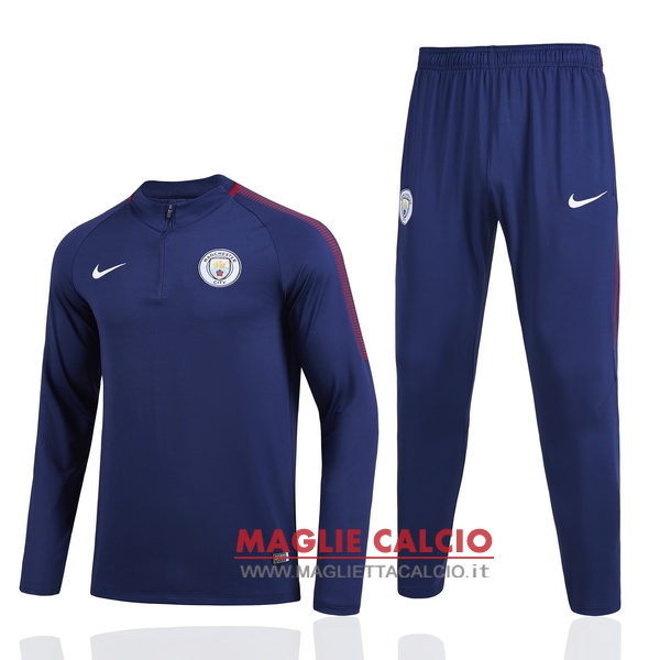 nuova manchester city insieme completo blu giacca 2017-2018