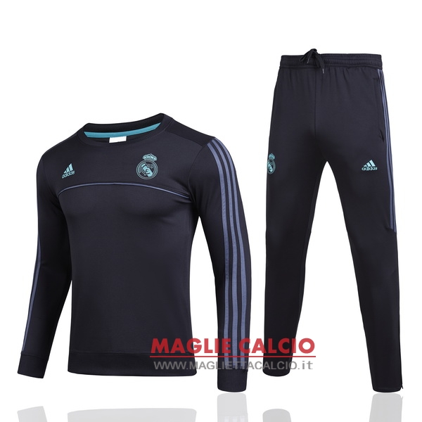 nuova real madrid insieme completo nero verde giacca 2017-2018