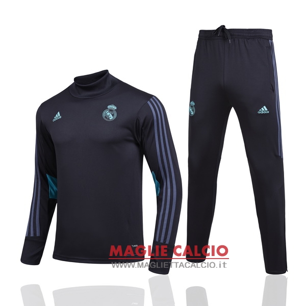 nuova real madrid insieme completo nero giacca 2017-2018