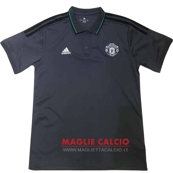 manchester united grigio navy magliette polo nuova 2017-2018