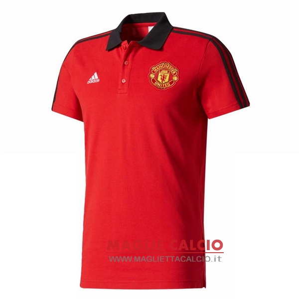 manchester united rosso nero magliette polo nuova 2017-2018